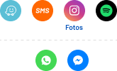 Waze, SMS, Fotos, Spotify, WhatApp, Messenger
