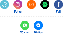 Waze, Fotos, SMS, Spotify, Facebook Full, WhatApp 30 días, Messenger 30 días