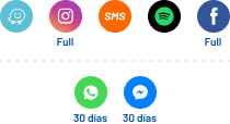 Waze, Fotos Full, SMS, Spotify, Facebook Full, WhatApp 30 días, Messenger 30 días